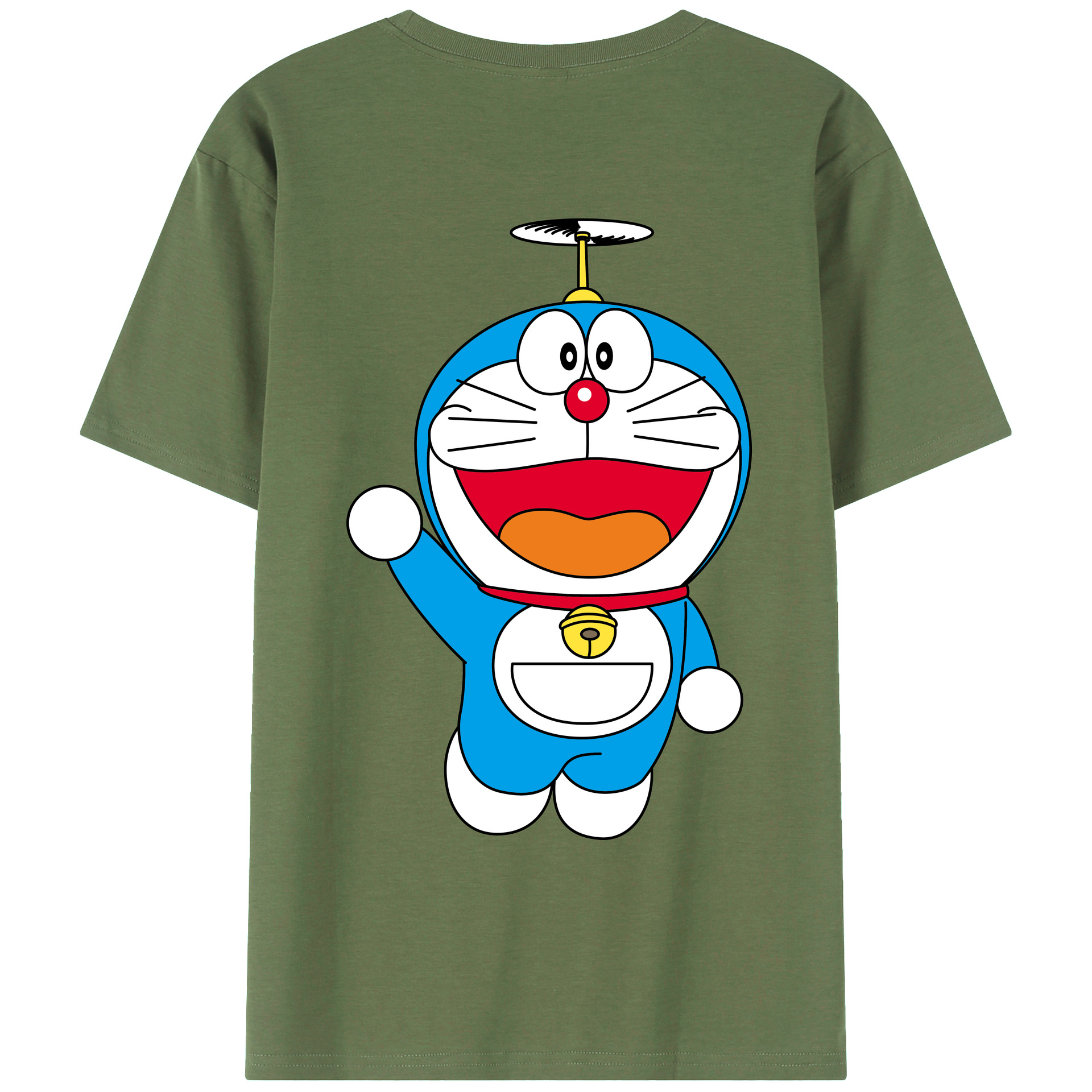 （画像用） ドラえもん Doraemon 綿100％ メンズ半袖Tシャツ（バックプリント） 通気性